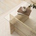 Masuta de cafea, Neostill, New Escape, 105x40x65 cm, Blat: 100% STICLA, Travertin
