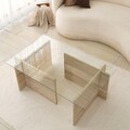 Masuta de cafea, Neostill, New Escape, 105x40x65 cm, Blat: 100% STICLA, Travertin