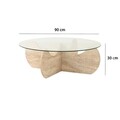 Masuta de cafea, Neostill, Himalayas, Blat: 100% STICLA, Travertin