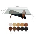 Masuta de cafea, Neostill, Livello, 105x31x65 cm, Sticla temperata, Negru / Castaniu