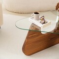 Masuta de cafea, Neostill, Freya, 86x36x66 cm, Sticla temperata, Castan