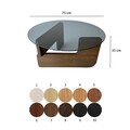 Masuta de cafea, Neostill, Mia, 75x35x75 cm, Sticla temperata, Nuc / Fume