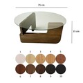 Masuta de cafea, Neostill, Mia, 75x35x75 cm, Sticla temperata, Nuc / Transparent