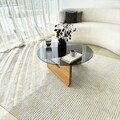 Masuta de cafea, Neostill, Mia, 75x35x75 cm, Sticla temperata, Stejar / Fume