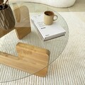 Masuta de cafea, Neostill, Mia, 75x35x75 cm, Sticla temperata, Stejar / Transparent