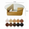 Masuta de cafea, Neostill, Mia, 75x35x75 cm, Sticla temperata, Stejar / Transparent