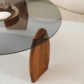 Masuta de cafea, Neostill, Surf, 90x41x90 cm, Sticla temperata, Castan / Fume