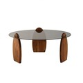 Masuta de cafea, Neostill, Surf, 90x41x90 cm, Sticla temperata, Castan / Fume