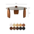 Masuta de cafea, Neostill, Surf, 90x41x90 cm, Sticla temperata, Castan / Fume