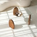 Masuta de cafea, Neostill, Surf, 90x41x90 cm, Sticla temperata, Castaniu / Transparent