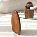 Masuta de cafea, Neostill, Surf, 90x41x90 cm, Sticla temperata, Castaniu / Transparent