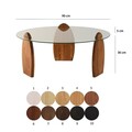 Masuta de cafea, Neostill, Surf, 90x41x90 cm, Sticla temperata, Castaniu / Transparent