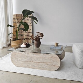 105x35x65 cm, Travertin;Transparent