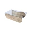 Masuta de cafea, Neostill, Brise, 105x35x65 cm, Sticla temperata, Travertin / Transparent