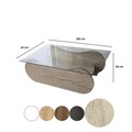 Masuta de cafea, Neostill, Brise, 105x35x65 cm, Sticla temperata, Travertin / Transparent