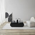 Masuta de cafea, Neostill, Brise, 105x35x65 cm, Sticla temperata, Negru/Transparent