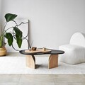 Masuta de cafea, Neostill, Melted, 105x35x65 cm, PAL melaminat, Stejar negru / safir
