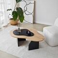 Masuta de cafea, Neostill, Melted, 105x35x65 cm, PAL melaminat, Stejar safir / negru