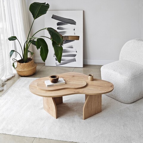 Masuta de cafea, Neostill, Melted, 105x35x65 cm, PAL melaminat, Maro