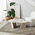 Masuta de cafea, Neostill, Melted, 105x35x65 cm, PAL melaminat, Travertin