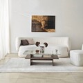 Masuta de cafea, Neostill, Saga Rectangle, 105x35x65 cm, Sticla temperata, Nuc / Transparent