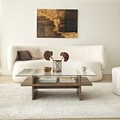 Masuta de cafea, Neostill, Saga Rectangle, 105x35x65 cm, Sticla temperata, Nuc / Transparent