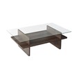 Masuta de cafea, Neostill, Saga Rectangle, 105x35x65 cm, Sticla temperata, Nuc / Transparent