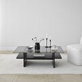 Masuta de cafea, Neostill, Saga Rectangle, 105x35x65 cm, Sticla temperata, Negru / Fume