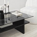 Masuta de cafea, Neostill, Saga Rectangle, 105x35x65 cm, Sticla temperata, Negru / Fume