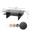 Masuta de cafea, Neostill, Saga Rectangle, 105x35x65 cm, Sticla temperata, Negru / Fume