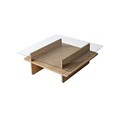 Masuta de cafea, Neostill, Saga Square, 90x35x90 cm, Sticla temperata, Safir / Transparent