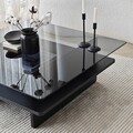 Masuta de cafea, Neostill, Saga Square, 90x35x90 cm, Sticla temperata, Negru / Fume