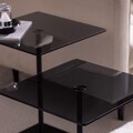 Set masute de cafea, Neostill, Elegante 2, Sticla temperata, Negru / Fume