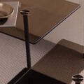 Set masute de cafea, Neostill, Elegante 2, Sticla temperata, Negru/Bronz
