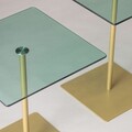 Set masute de cafea, Neostill, Elegante 2, Sticla temperata, Aur/Verde
