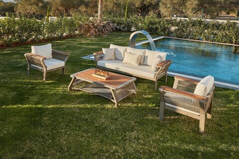 Set mobilier de gradina, Hanah Home, Vicenza, Cappuccino