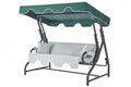 Balansoar de gradina 3 locuri, Hanah Home, Ruta, 200x170x110 cm, Verde / Alb / Antracit