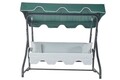 Balansoar de gradina 3 locuri, Hanah Home, Ruta, 200x170x110 cm, Verde / Alb / Antracit