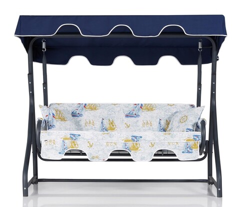 Balansoar de gradina 3 locuri, Hanah Home, Ruta, 200x170x110 cm, Multicolor