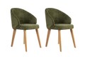 Set scaune 2 piese, Wayland, Bentley, Lemn, Verde / Stejar deschis