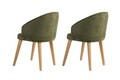 Set scaune 2 piese, Wayland, Bentley, Lemn, Verde / Stejar deschis