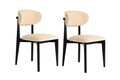 Set scaune 2 piese, Wayland, Lionte, Lemn, Bej/Negru