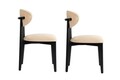 Set scaune 2 piese, Wayland, Lionte, Lemn, Bej/Negru