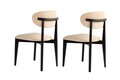 Set scaune 2 piese, Wayland, Lionte, Lemn, Bej/Negru