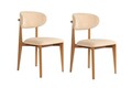 Set scaune 2 piese, Wayland, Lionte, Lemn, Bej / Stejar închis