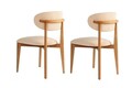 Set scaune 2 piese, Wayland, Lionte, Lemn, Bej / Stejar închis