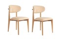 Set scaune 2 piese, Wayland, Lionte, Lemn, Bej / Stejar deschis