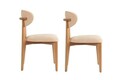 Set scaune 2 piese, Wayland, Lionte, Lemn, Bej / Stejar deschis