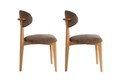 Set scaune 2 piese, Wayland, Lionte, Lemn, Maro / Stejar deschis