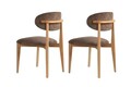 Set scaune 2 piese, Wayland, Lionte, Lemn, Maro / Stejar deschis